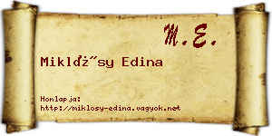 Miklósy Edina névjegykártya